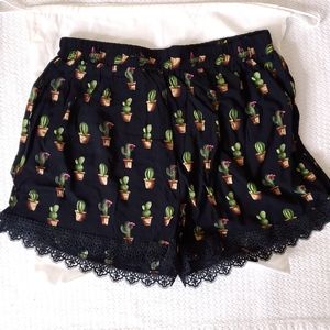 Allegra K Cactus Lace Shorts
